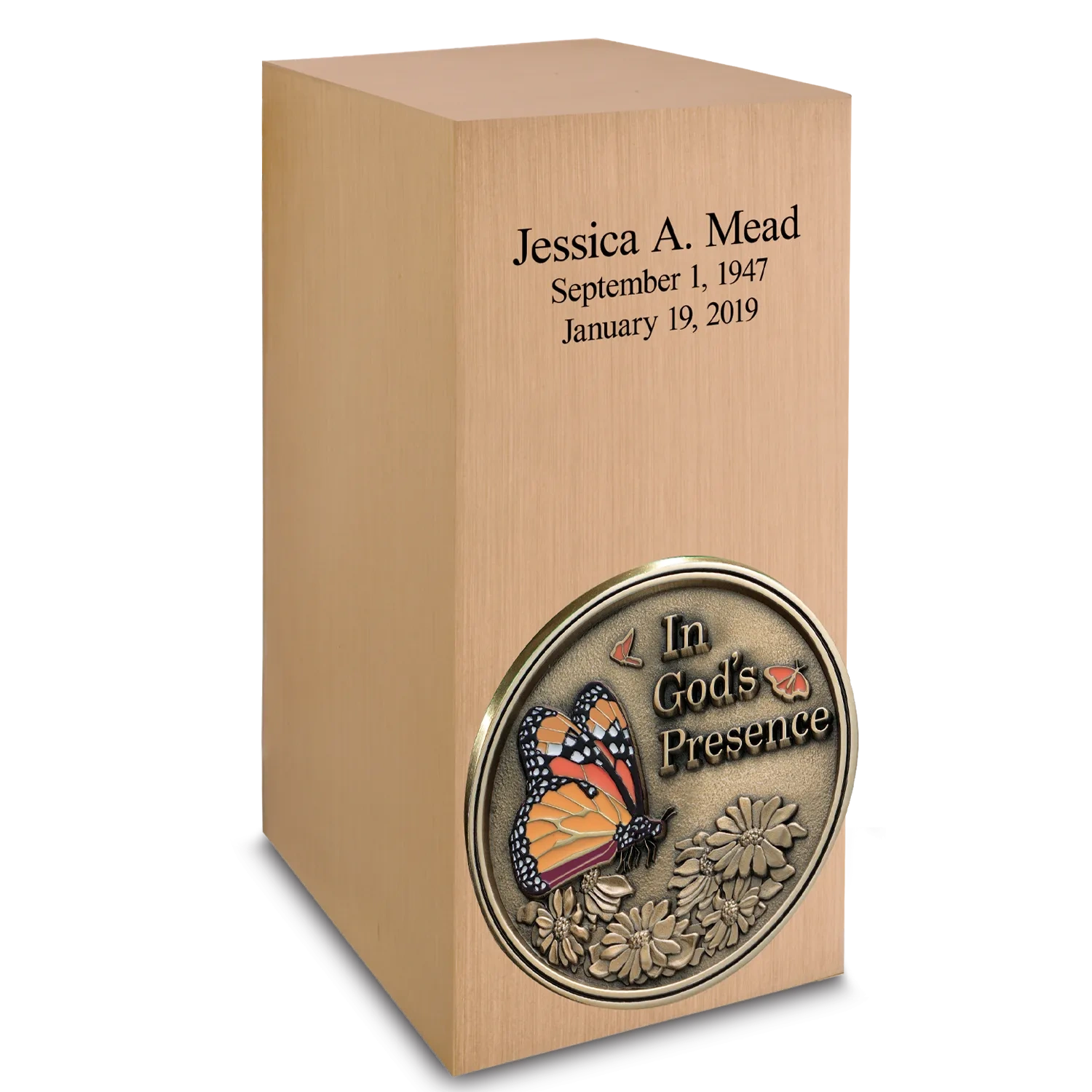 Brushed Bronze Vertical Urn